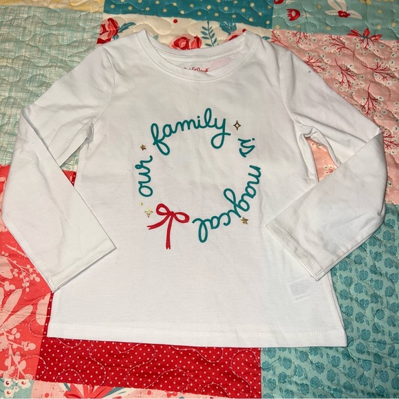 🌼 🎄Cat & Jack Shirt Toddler Girls Size 4T 5T New NWOT Christmas Shirt Family - Picture 12 of 16
